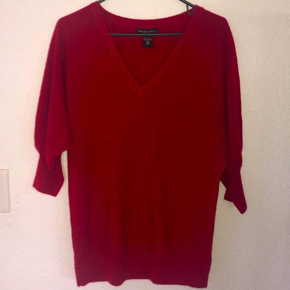 Red Quarter Sleeve New York & Co. Tunic